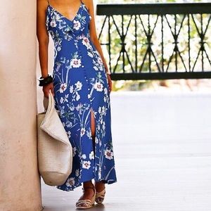 Zara Blue Floral Maxi Dress